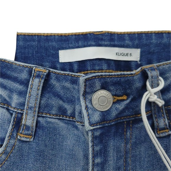 Klique B Skinny Ankle Jeans NEW Sz 5 Distressed Raw Hem Stretch Denim High Rise - Picture 5 of 10